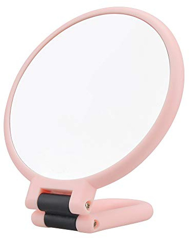 Miroir de maquillage double face grossissant 5 x/1x, miroir à main avec poignée pliable, miroir de courtoisie compact pour filles, femmes, beauté, sac à main, voyage, à suspendre, petite poche