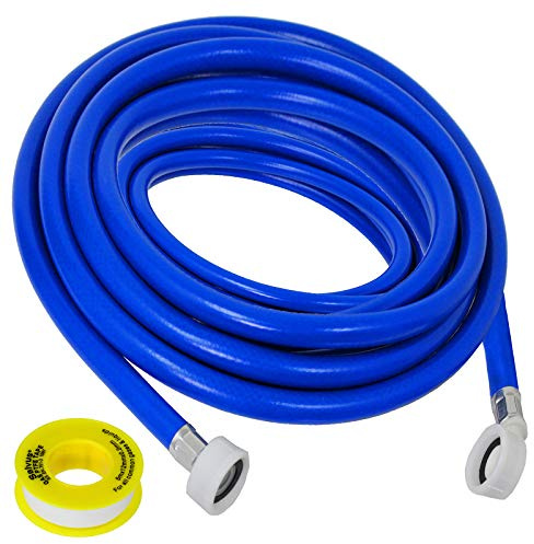 SPARES2GO Universal Fill Hose Washing Machine Dishwasher Inlet Pipe + PTFE Tape (5m)