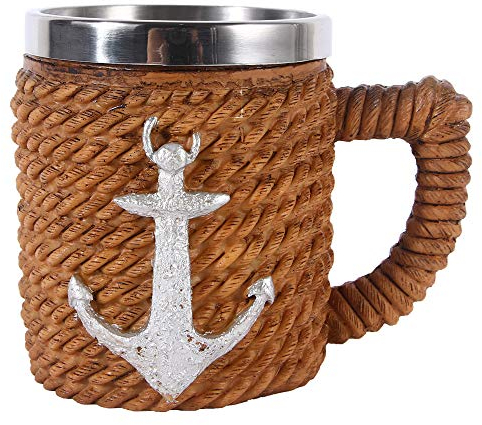 VOANZO Tazza da caffè con Teschio in Metallo con Manico Boccale da Birra con Teschio per Uomo Regalo per la Festa del PapÃ