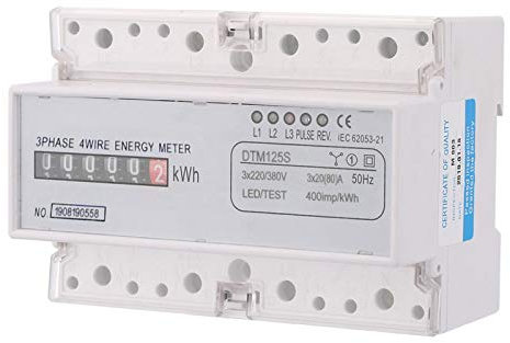 Compteur d'énergie électrique numérique 220/380V 20-80A, compteur KWh triphasé, avec LED bicolore indique et Signal d'impulsion d'énergie