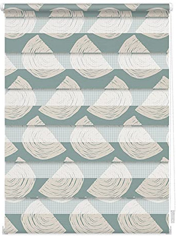 Lichtblick Doppelrollo Klemmfix ohne Bohren mit Motiv, Moving Rainbow - Grün, Blickdicht, Made in Germany, Klemmträger, Julia Schumacher 45 cm x 150 cm (B x L)
