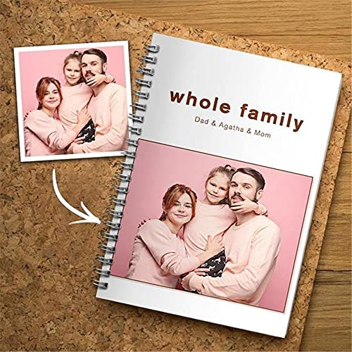 Notizbuch Personalisiert - Personalisiertes Notizbuch A5 Liniert mit Foto & Text Hardcover Dick 60 Blatt Selbst Gestalten Notizblock Geschenk zum Schulabschluss für Schüler Freund Lehrer Geburtstag