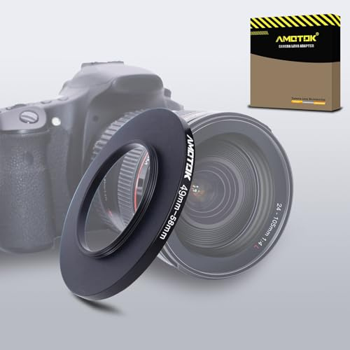 49mm Objektiv auf 58mm Kameraobjektiv-Adapter,49mm auf 58mm Filter-Step-Up-Adapterring,kompatibel mit Allen 58mm Filter-Zubehörteilen.Hergestellt aus CNC-gefrästem.(49–58mm)