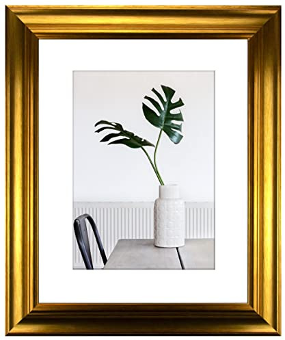 myposterframe Bilderrahmen Echtholz 70 x 100 cm Dysnomia – Edler Barockrahmen für Bilder, Photos & Gemälde – Hoch- & Querformat möglich – Gold Vintage