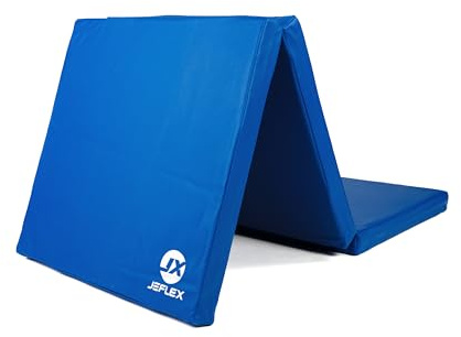 Jeflex - klappbare Weichbodenmatte & Turnmatte 180 x 60 x 6 cm MADE IN GERMANY/Gymnastikmatte tragbar/platzsparende Fitnessmatte & Yogamatte/Spielmatte für Kinderzimmer