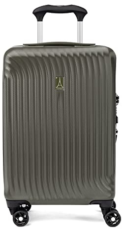 Travelpro Maxlite Air Hardside erweiterbares Handgepäck, 8 Spinnerräder, Leichter Hartschalen-Koffer aus Polycarbonat, Schiefergrün, kompaktes Handgepäck 56x36x23 cm
