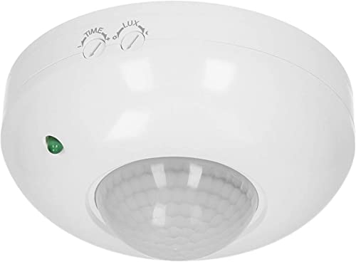Miratic Sensore di Movimento per Luci Sensore di Movimento Rilevatore di Movimento per Luci 360° Sensore Presenza Montaggio in Superficie Ø115 mm 1200W IP20 (bianco)