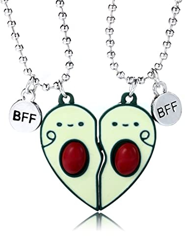 LICHUANUK Collier Coeur Avocat, Lot de 2 BFF Collier d'amitié Meilleurs amis pour les filles Cadeaux d'anniversaire Pendentif Chaîne Cadeaux