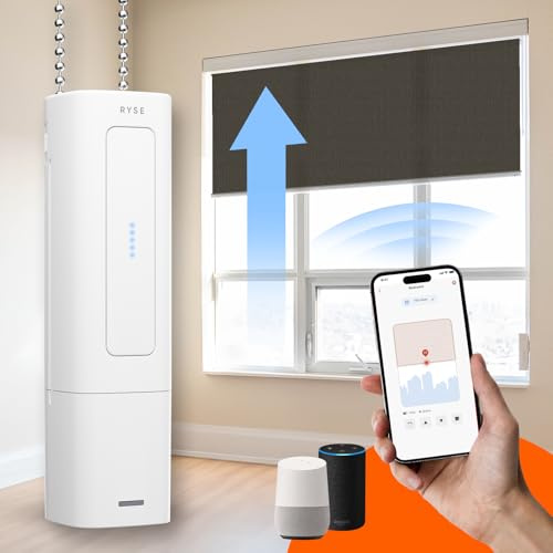 RYSE SmartShade + BatteryPack | Smart Home Shades with Remote | Turn Current Shades into SmartShades | Motorized Window Shades (Wireless Battery Pack)