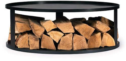 Barbecue Base per braciere rotondo con deposito di legna 82 cm