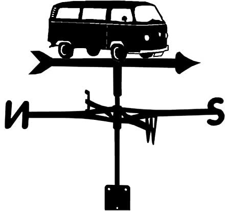 ZAANU Girouette Bus Girouette Météo en Acier Inoxydable Peinture en Pulvérisation Girouette Extérieure Hangars Fer Indicateur de Direction du Vent Outil de Mesure Décoration de Grange de