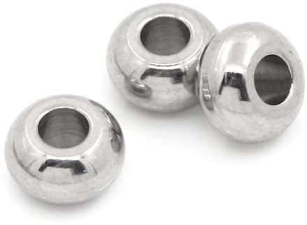 Amosfun 100stücke Runde Edelstahlperlen Silberfarben Spacer-perlen Für Schmuckherstellung Lose Metallperlen Für Diy-kunst Und Handwerk