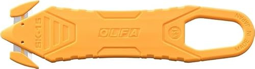 Olfa SK-15/10 Lot de 10 coupe-lames dissimulées avec lame en acier inoxydable et embouts de protection pour couper des matériaux épais, cartons, tapis et feuilles de caoutchouc pour gauchers et