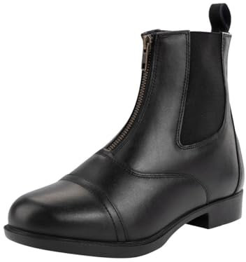 Contrace Vegane Reit-Stiefelette FZ Winter« - Zip-Boot - Veganer Reit-Schlupf-Schuh - Komfortinnensohle - Gummisohle - Teddyfutter - Hautverträglich - Atmungsaktiv - Schwarz 37
