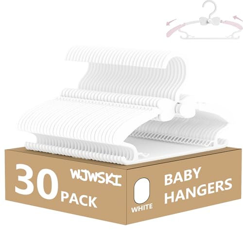 Baby-Kleiderbügel, 30 Stück, 27,9–36,8 cm, verstellbare Kinder-Kleiderbügel für Neugeborenen-Schrank, Kunststoff, rutschfest, kleine Säuglings-Aufhänger für Kleinkinder, Hose, Kinder-Kleider, für