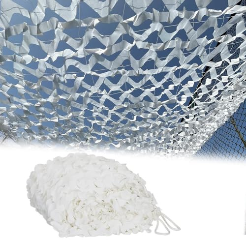 TZYYAO White Camouflage Netting,1/2/3/4/5/6/7/8m Military Net,Outdoor Hunting Camo Netting,Sunscreen Shade Net,Camping,Shooting,Party Decorations,Fence,White-1x6m/3.3x19.7ft
