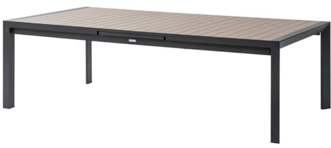 Hespéride - Ausziehbarer gartentisch évasion holzeffekt Honey & Graphite 14 plätze Lates aus Aluminium