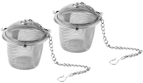 COLLBATH 2pièces Boules Passoires Thé Inox Réutilisables Infuseurs Maille Fine Avec Chaîne Longue Et Crochet Filtres Aromatiques Pour Lâches Lot