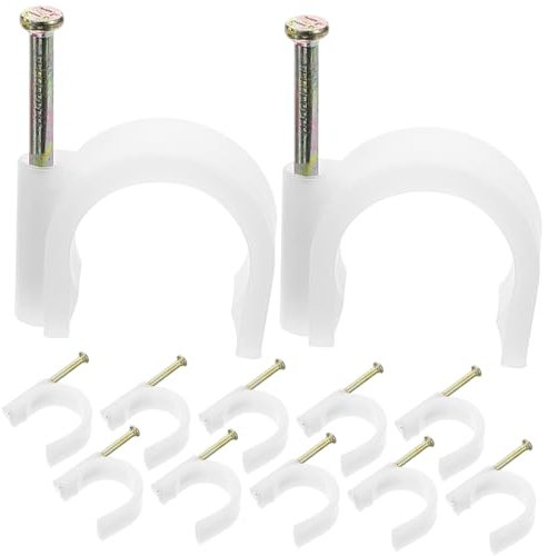 Housoutil 50pcs Wire Pipe Side Hooks for Electric Cable Clamps Hide Wires Wall Outdoor Fast Installation