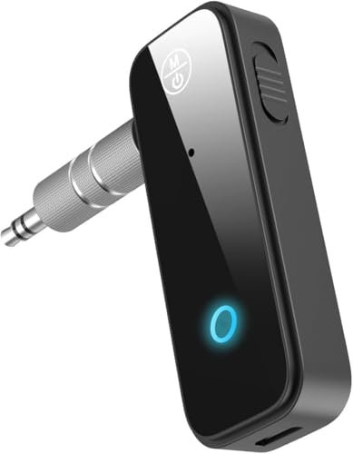 OQIMAX 2 en 1 Récepteur Émetteur Bluetooth 5.0, Adaptateur Audio Bluetooth sans Fil, AUX Transmetteur Audio avec Jack 3.5mm, Faible Latence, Plug and Play pour Stéréo Voiture, TV