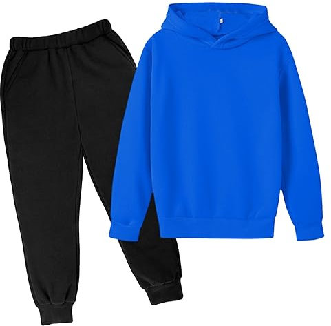 Kinder Kinder Casual Einfarbig Langarm Hoodie Pullover Sweatshirt Trainingsanzug Jogger Jogginghose Unisex 2 PC Sweatsuit Set Baby Geschenk