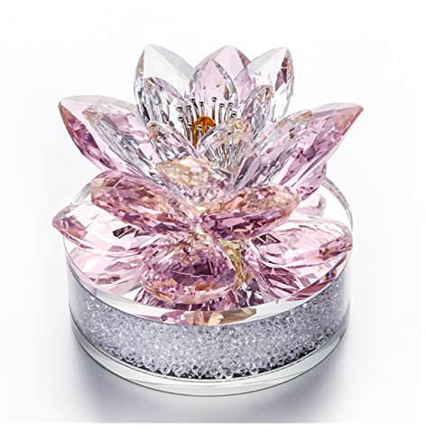 Kristall-Lotusblüten-Figuren, Glas-Briefbeschwerer, Auto-Ornament, Fenster-Anhänger, Geburtstag, Teil, Hochzeit, Fengshui-Dekoration, Geschenke, Reichtumsgeschenke