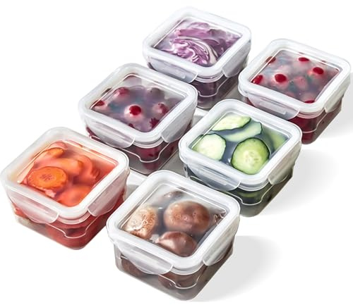 MdakeGo 6 Pack Vegetable and Fruit Storage Containers for Fridge, Food Storage Containers with Silicone Lid, Refrigerator Vegetable Crisper Makes Food Stays Fresh Longer, BPA Free & Reusable