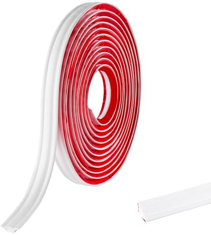5M PVC Abschlussleiste Selbstklebende für Arbeitsplatten Küche, Ecken, Fliesen, Abschlussprofile, Winkelleiste Eckfugen abdichten Wandabschlussleiste,19mmx10mm Mattweiß