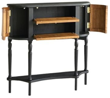 Tavolo da consolle, Consolle in legno, tavolo d'ingresso a mezzaluna, tavolino stretto semicircolare, tavolino da divano vintage for soggiorno e corridoio, tavolo da ingresso , Tavolo da divano(M)