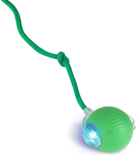 Kattleksak, elektrisk boll, kattleksak, självupptagning med LED, tyst automatisk kattleksak, interaktiva kattleksaker, kattboll med rep, kattleksak för katter