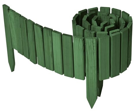 Garronda Bordure Jardin Bois 20x200cm Ganivelle Rouleau Vert foncé GD-0149 | Clôture Jardin Flexible, Décorative, Traitée, Résistante, Bordure Massif Extérieur pour Potager Parterre Pelouse Arbre Allée