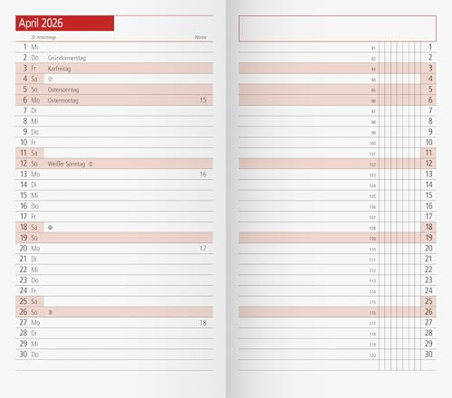 rido/idé Kalender Monats-Ersatzkalendarium Mod. TM 11 2026 | 8,7×15,3 cm, Karton, weiß