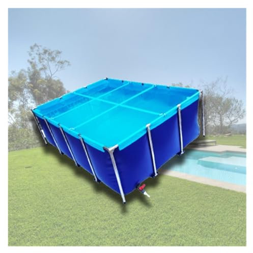 Oberirdischer Fischteich mit Stahlrahmen – Mobiles Koi-Becken & Aquarium-Pool – Fischzucht im Freien mit Ablassventil – 200 x 150 x 70 cm für Hummer und Blutegel