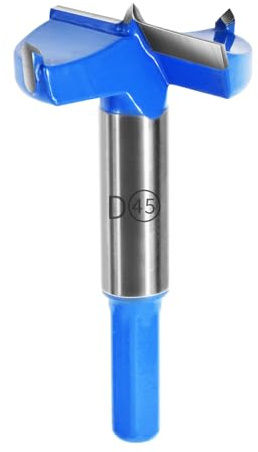 FOCMKEAS 45mm丨1.77 Inch Forstner Drill Bit with Hex Shank Double-Flute Tungsten Carbide Wood Hole Saw for Plastic, Hard Wood, Woodworking Hinge Hole Drilling Boring Bits Cutter