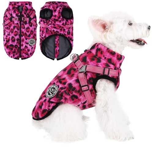 Savlot Warmer Hundemantel Wasserdicht Verstellbar für den Winter mit Reißverschluss Gemütliche Welpenbekleidung für Kaltes Wetter