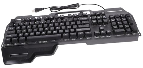 SHINEOFI Clavier Gamer Filaire USB à 104 Touches avec Repose-Main Ergonomique en Abs pour Bureau et Maison, Design Carré Confortable et Usage Uniforme
