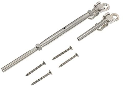 DOITOOL 1 Set Stainless Steel Cable Railing Kit with Toggle Turnbuckle Durable Hardware Accessory for Indoor Outdoor Projects for Wire Rope Systems
