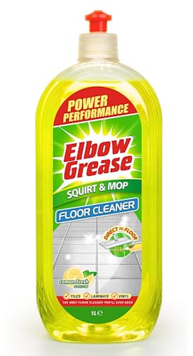 Elbow Grease Squirt & Mop Floor Cleaner | Direct to Floor Cleaning | Suitable for Tiles, Laminate & Vinyl Flooring (Lemon, 1L)