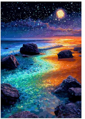 Tolle Jigsaw Puzzles für Erwachsene 300 Teile Buntglas Strand Sternennacht Puzzles für Erwachsene Spielzeug Geschenk Familiendekoration Kinder Puzzle