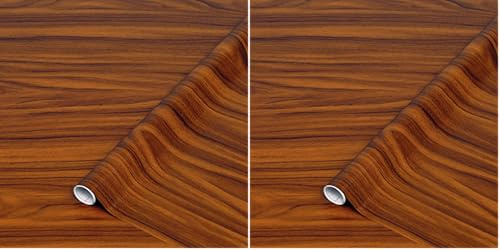 d-c-fix Vinilo Adhesivo Muebles Oro Nogal Efecto Madera Autoadhesivo Impermeable Decorativo para Cocina, Armario, Puerta, Mesa Papel Pintado forrar Rollo láminas 45 cm x 2 m (Paquete de 2)