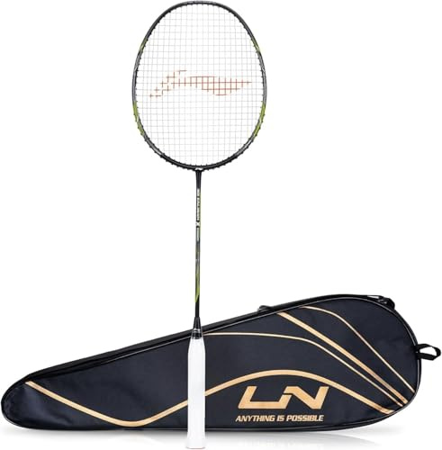 Li-Ning 3D Calibar X Combat Carbon Graphite Saitenschläger 85 Gramm, 13,6 kg Saitenspannung und kostenlose Vollabdeckung