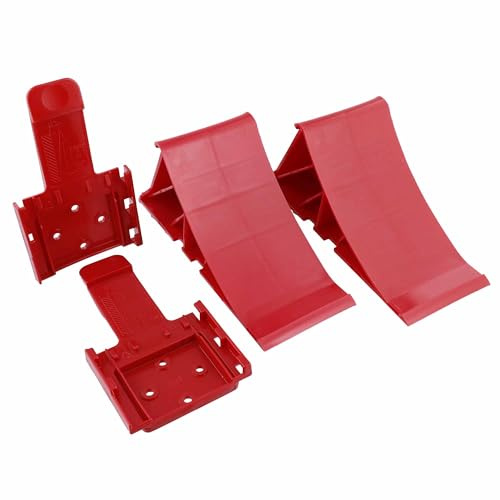 The Drive | Unterlegkeile Set (2 Stück) mit Halter | Rot | Bis 1600 kg | Bremskeile für Anhänger, Wohnwagen & PKW