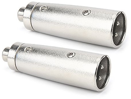 TISINO RCA Female to 3 PIN XLR Male Audio Adapters Gender Changer Coupler - 2 PACK