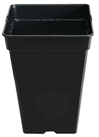 PACK DE 10 MACETAS CUADRADAS DE PLÁSTICO NEGRA DE 11L - 23x23x27,5 CM