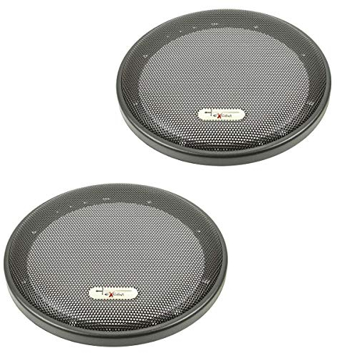 tomzz Audio 2800-002-1 Excalibur Lautsprecher Gitter Grill für 165mm DIN Lautsprecher schwarz 2-teilig Kunststoffring mit Metallgitter Satz
