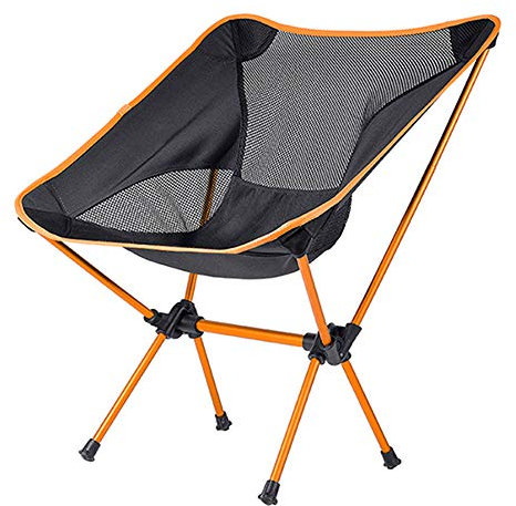 WANGLXFC Tragbar Klappstuhl Faltstuhl, Campingstuhl, Tragbar Angel Stuhl Camping Stuhl Strandstuhl Angelstuhl Klapphocker mit kleinem Packmaß Unisex, Orange
