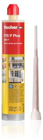 Fischer Tassello Chimico FIS P PLUS 300 T, Resina Poliestere per Fissaggio Tende da Sole, Antenna tv, Scale in Cemento, Mattone Forato, 300ml