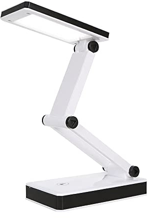 KINGGOO Portable Folding LED Table Lamp Desk Light Sensitive Touch Control 3 Levels Adjustable Brightness Dimmable USB Charging Port 4 * AA Batteries Powered.