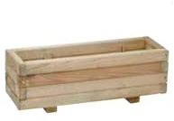 Jardin202 - Jardinera de Madera Rectangular pequeña con Patas para jardín | 60x20x20cm