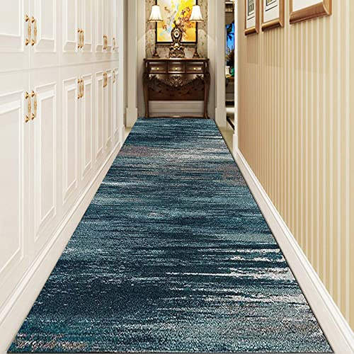 Tappeto Corridoio Blu, Tappeto Passatoia Stretto Vintage Lavabile per Soggiorno Camera da Letto Molto Lungo Antiscivolo Cucina Scale Ingresso Porta Tappetini Morbidi Resistenti ( Size : 60x150cm )